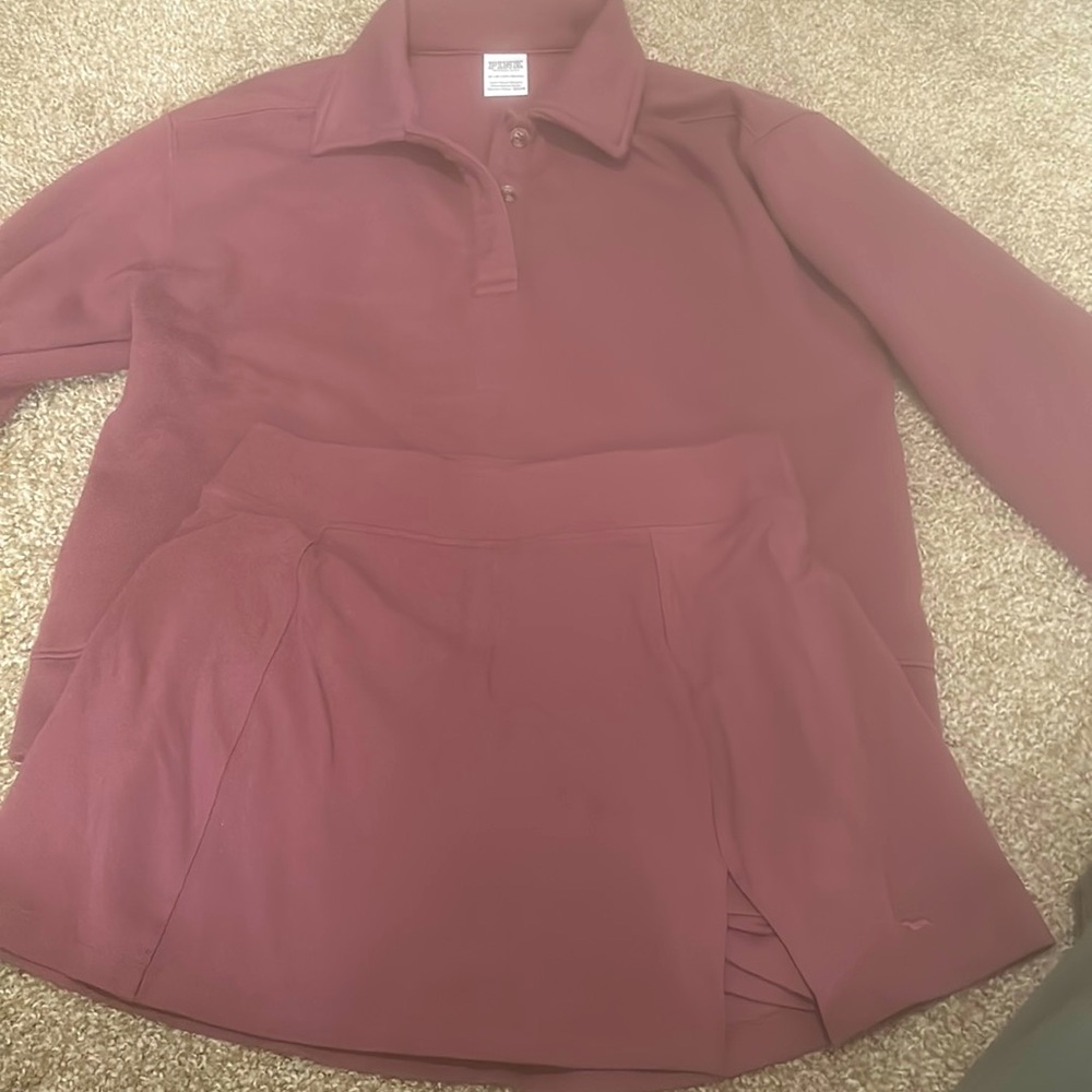 Cotton athletic skort with matching sweatshirt, Victoria secret pink